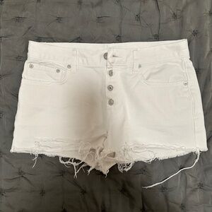 White denim shorts